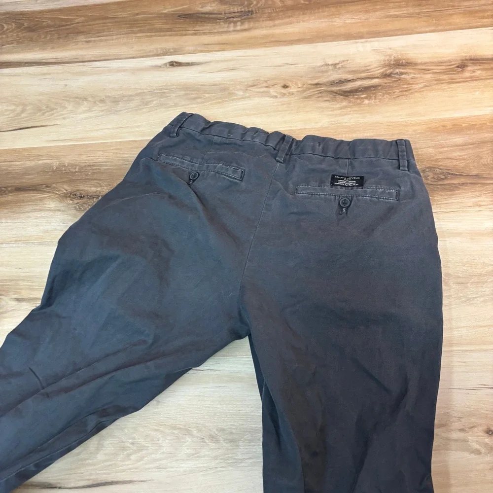 Banana Republic Lived In Chino Pants‎ Mens 30x32 Slim Fit Gray Flat Front